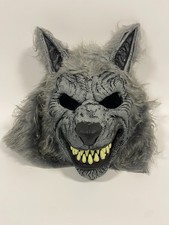 Spirit Halloween Werewolf Mask Gray Fur Full Head Scary Costume Accessory