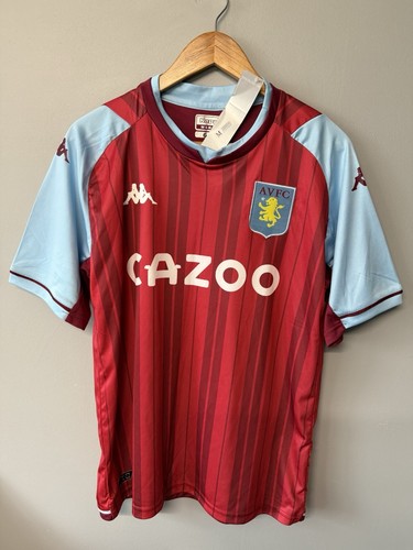 Mens Aston Villa FC 2021/2022 Kappa Home Football Shirt Size Medium - Picture 1 of 11