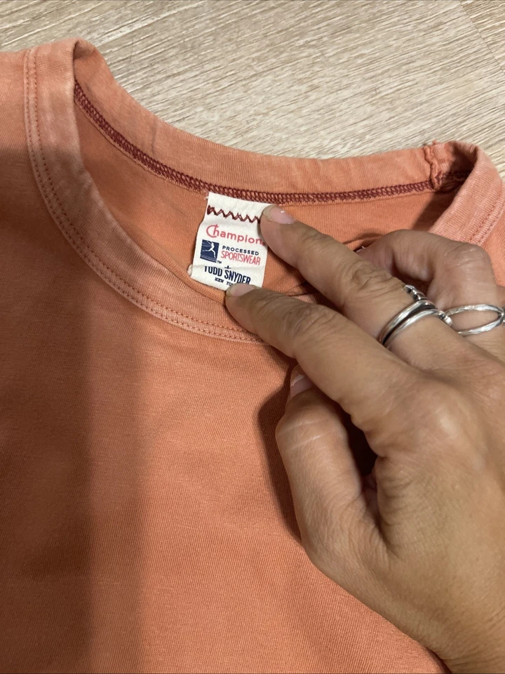 Todd Snyder X Champion Hombre Correr S Naranja Algodón Camisa Lote Dos H65 Foto 4 de 4