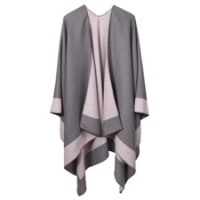 Women Pashmina Scarf Blanket Cape Winter Warm Front Open Poncho Shawl Wraps