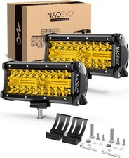 Naoevo 7 Inch Yellow Led Light Bar 240w 24000lm Podsoff