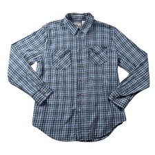 Vintage Levi Strauss Shirt Mens L Authentic Jeans Wear Plaid Pearl Snap Western
