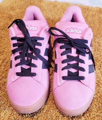 adidas Grand Court Alpha 00s Bliss Pink Black Gold Suede Athletic Sneaker JH8669