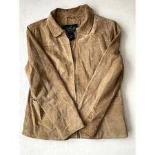 Vintage Atelier by B. Thomas Tan Suede Leather Jacket Women?s Boho Size Large