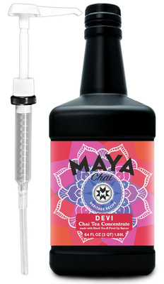 Maya Devi Extra Spiced Chai Tea Concentrate, 64 Fl Oz with Pump