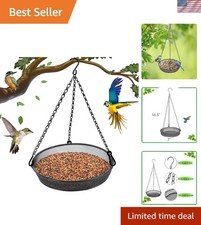 Hanging Bird Feeder Tray- Metal Mesh Platform Feeders for Birds Outside
