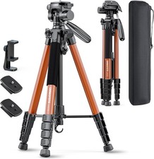 74" Tripod Camera Tripods Stand Heavy Duty Portable Laser Level Spotting Scope
