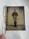 Civil War Confederate Tintype Photo Officer with sword