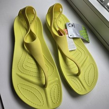 NEW Crocs Yellow citrus Thong Sandals  Size w9