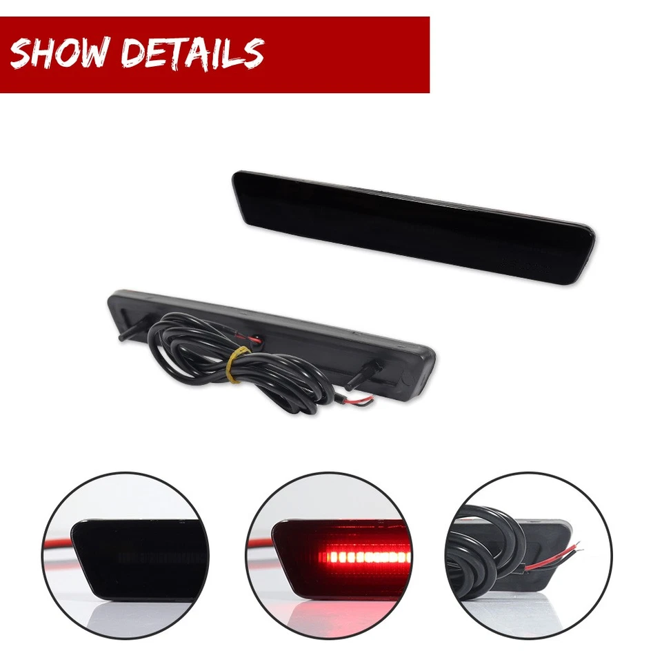 Luces de señalización laterales LED traseras con lente ahumada 2 piezas para Ford Mustang 1999-2004 Foto 3 de 4