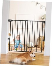 34" Tall No Bottom Bar Baby/Dog Gate for 29.7-46.5"W x 34"H Boundless - Black