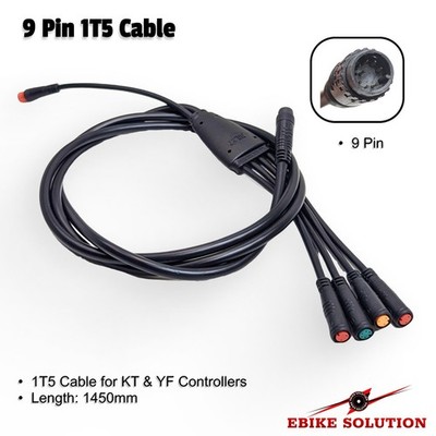 EBike 9 Pin 1T5 Steuerung Verlängerungskabel Julet Display Stecker Wasserdicht Leitung