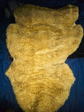 Genuine Lambskin Beige Lambskin Rug 41x30 British Sheepskin Wool Pile soft