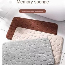 Bath Mat Non Slip Quick Dry Coblestone Bathroom Rug 3D Absorbent Door Mat Carpet