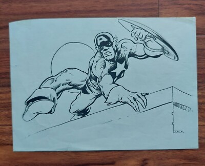 Mike Zeck Original Sketch Art of Captain America 