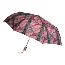 Pink Camouflage Tree Leaves Folding Compact Auto Open Close Umbrella 40"