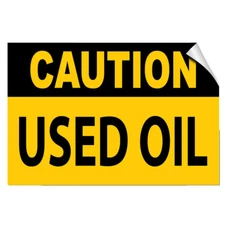Caution Used Oil Hazard Waste LABEL DECAL STICKER