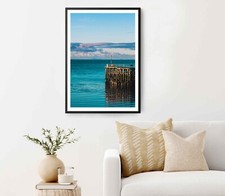 The Beautiful Blue Sea With a Boardwalk Poster Premium Quality Choose your Size