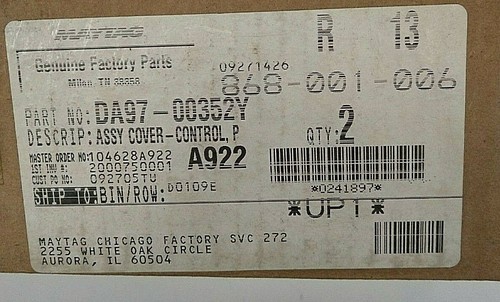 Control Panel Assembly Cover DA97 00352Y for Maytag - Picture 5 of 5