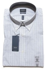 Arrow Mens Classic-Fit Dress Shirt Wrinkle Free Long Sleeves Button Down Gray