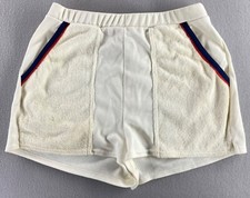 Vintage Women  s Jantzen Swim Trunks Size 12 Swimsuit White Striped Pockets USA
