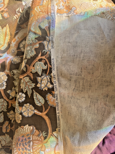 41/2"YDS S. Harris Linens "LOVE OF LIFE" Saloomey 1972 FLORAL Upholstery Fabric - Picture 13 of 24