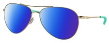 Costa Del Mar Piper Unisex Pilot Polarized Sunglasses Gold Turquoise 58 mm 4 Opt