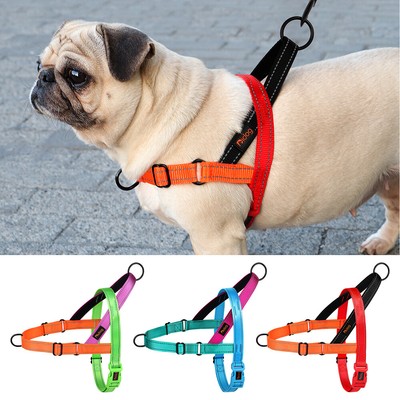 Nylon Dog Harness No Pull with Handle Front Clip Adjustable Vest Reflective  S-L