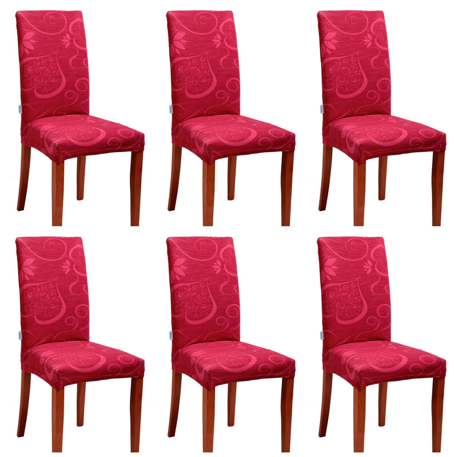 SEI coprisedia VESTI SEDIA elasticizzate Joker per 6 sedie shabby cuore