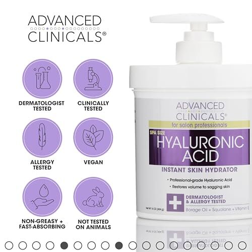 Advanced Clinicals Hyaluronic Acid Body Lotion & Face Moisturizer W