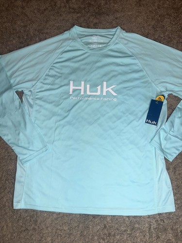 Men's HUK Vented Pursuit Aqua Blue Long Sleeve Shirt Size Medium MSRP: $40.00 - Picture 3 of 9
