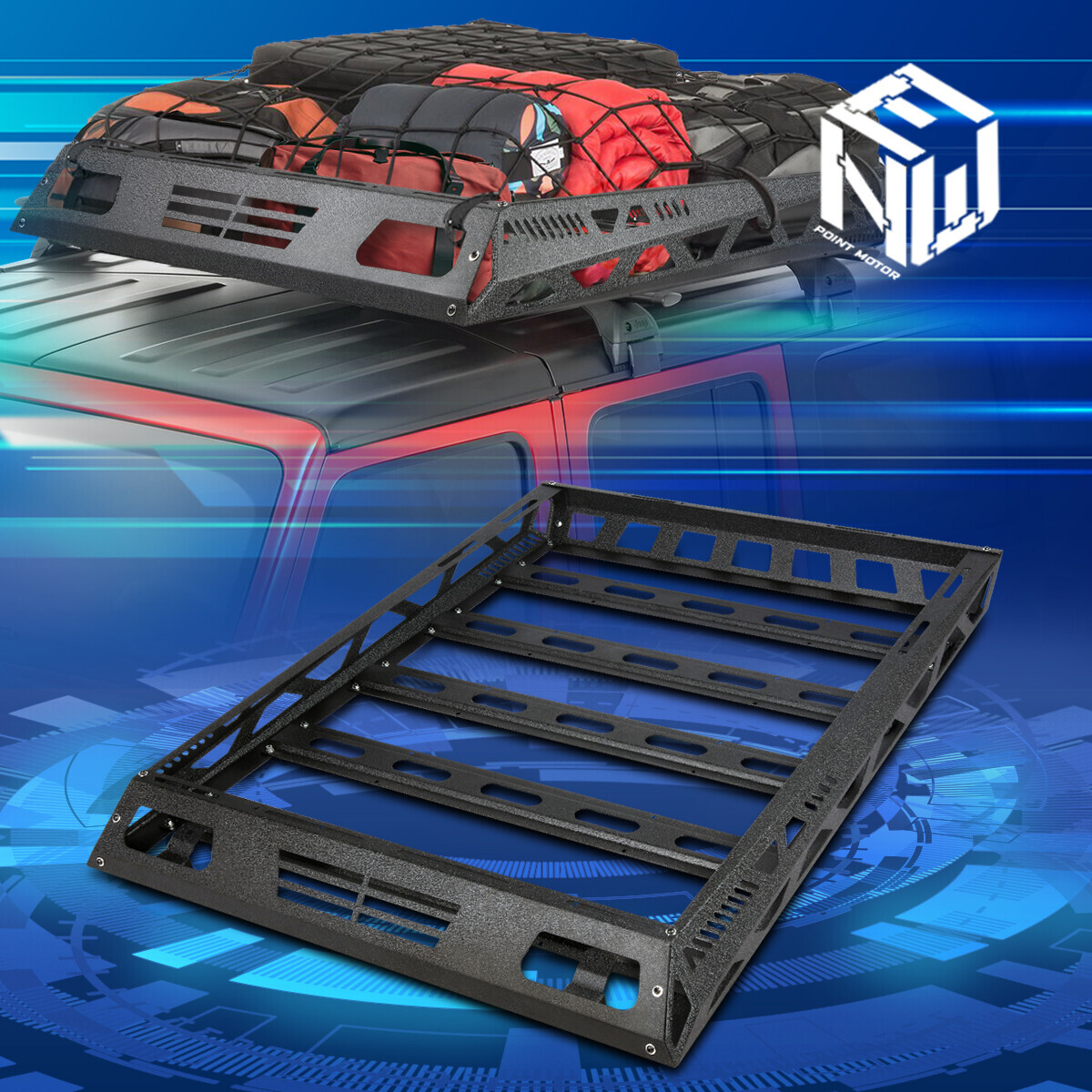 47" L X 36" W X 5" H Universal Top Roof Rack Cargo Basket Luggage