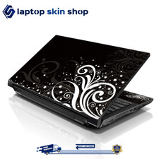 Laptop Skin Sticker Decal Cover for Notebook Apple HP BlackWhite Floral 13-16 in