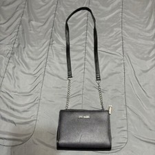Steve Madden Black Crossbody w/ Gold Chain Strap Purse Shoulder Bag
