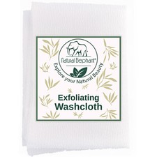 Natural Elephant Exfoliating Washcloth Scrubber Towel Pearl White