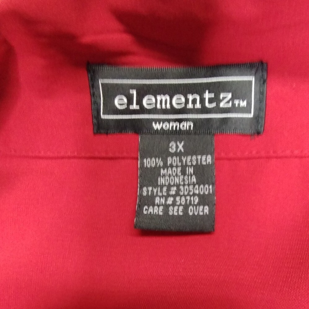 Elementz Women's Red Blouse Button Down Short Sle… - image 2