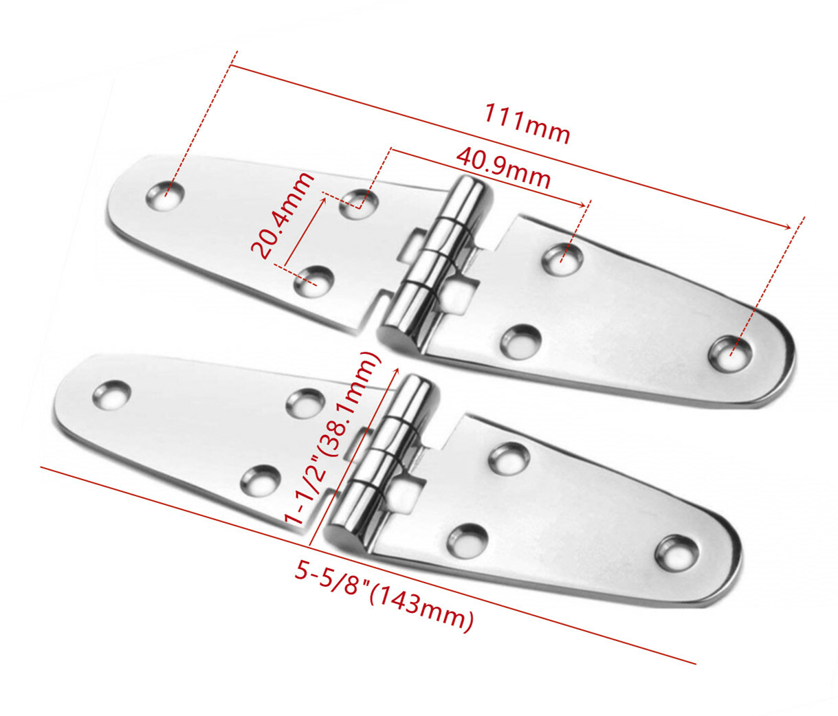 4X Marine Stainless Steel Boat Hinges Folding Heavy Duty Cabinet Hinges