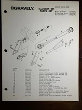 GRAVELY Front Drive Kit Form 20734P1 1975 Model #19075E1 Illustrated Parts List