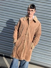 Vintage Suede Leather Coat With Faux Fur Lining By Wilsons Leather Maxima