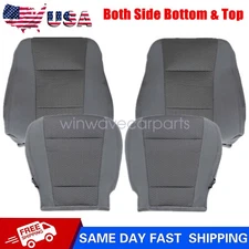 Driver & Passenger Gray Cloth Seat Cover For 2017-2021 Ford F250 F350 F450 F550