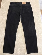 Levis Black Jeans Mens 38 X 32 Denim Made USA 90s Regular Straight 505