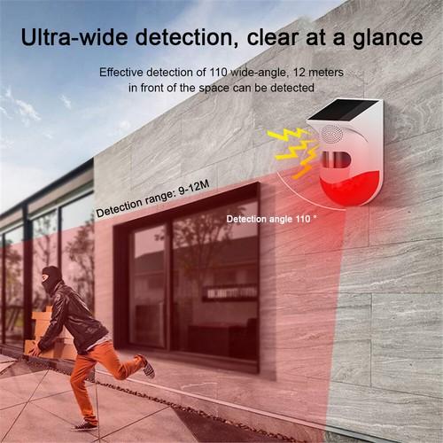 Solar Strobe Siren Wifi GSM Alarm Wireless Outdoor Motion Home Burglar System - Picture 8 of 14