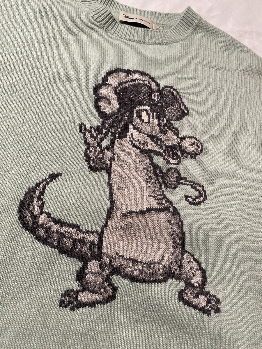 Coach 1941 X Disney Tick Tock Crocodile Teal Green Lurex Wool