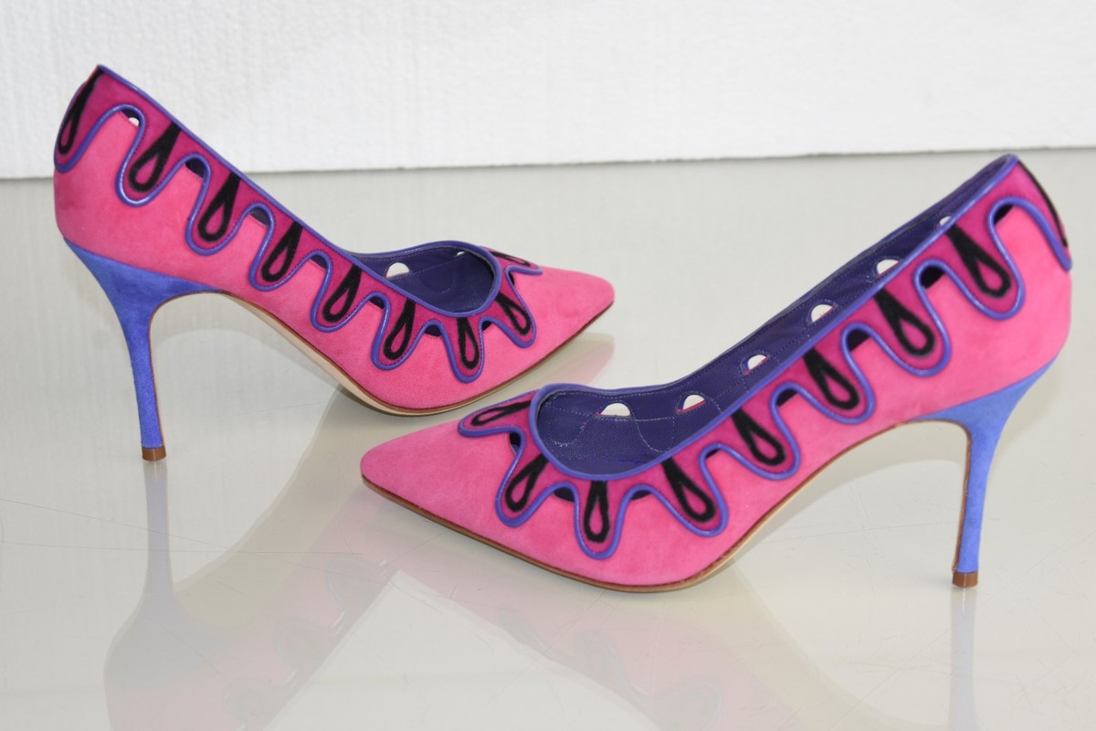 Escarpins Manolo Blahnik Kailasus Rose/violet/daïm - Taille 40 à 42 - Neufs Sans Emballage, état Impeccable