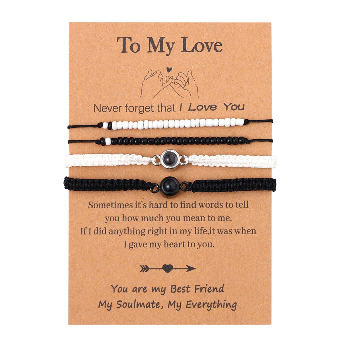 Couples Bracelets Set 100 Languages I Love You Long Distance