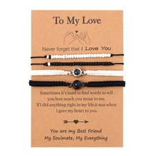 Couples Bracelets Set 100 Languages I Love You Long Distance Relationship Gift