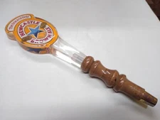 Vintage New Castle Brown Ale Tap Handle Lucite Wood Beer Man Cave Tavern Bar