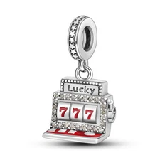 MULA Lucky Game Dangle DIY Charm AAA CZ Fit Women Bracelet 925 Silver Plated