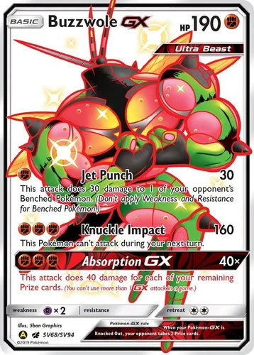 Buzzwole GX SV68/SV94 Hidden Fates: Shiny Vault