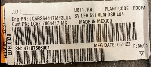 Conjunto de cubierta de aviador Lincoln 2020-23 asiento trasero - (LC5Z-7864417-MC) Foto 4 de 4
